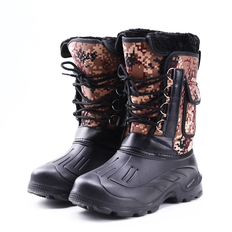 Waterproof Ice Fishing Shoes, Snow Boots, Anti-skid Reef Rock Fishing Boots, Outdoor Thickened Plush Hunting Hiking Boots