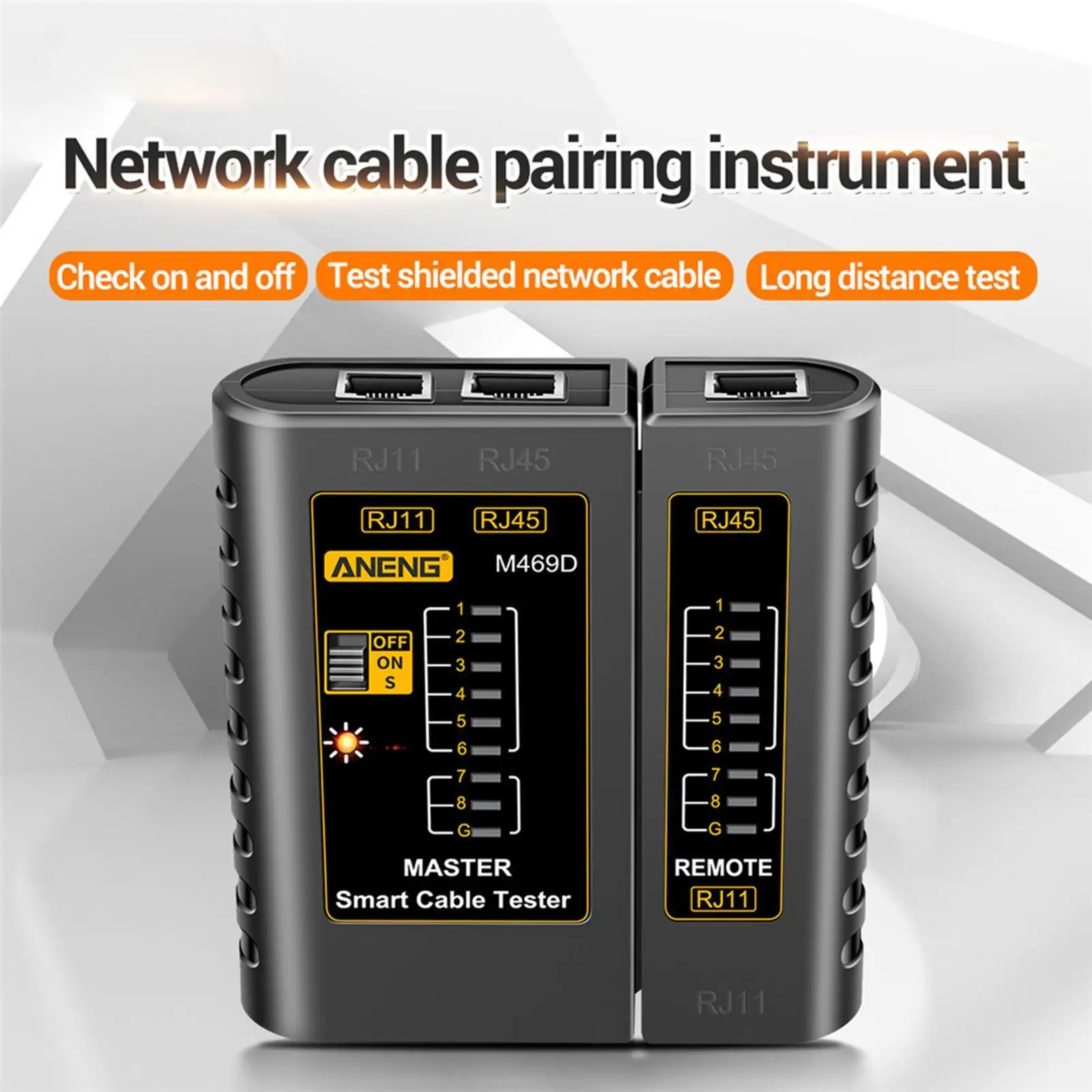 Network Cable Tester ANENG M469D Cable Lan Tester RJ45 RJ11 RJ12 CAT5 UTP LAN Networking Tool Network Repair Tools