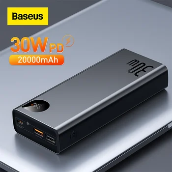 Baseus 30W Metal Power Bank 20000mAh Portable Charger PD Fast Charging Powerbank External Battery Charger For iPhone 14 pro max 1