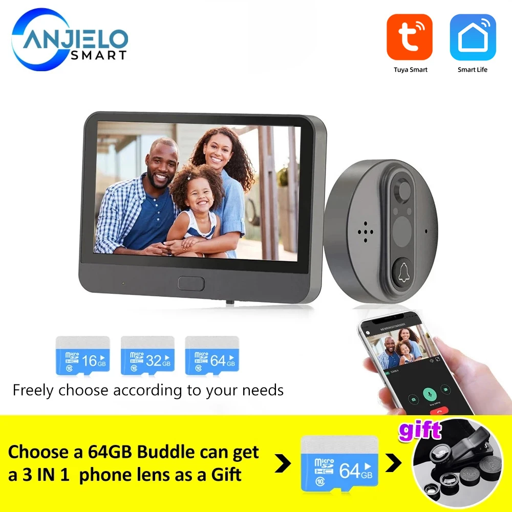 Anjielosmart 16g 32g 64g Video Intercom Doorbell Accessories Video Intercom Camera Accessories Memory Card Not Sold Separately images - 6