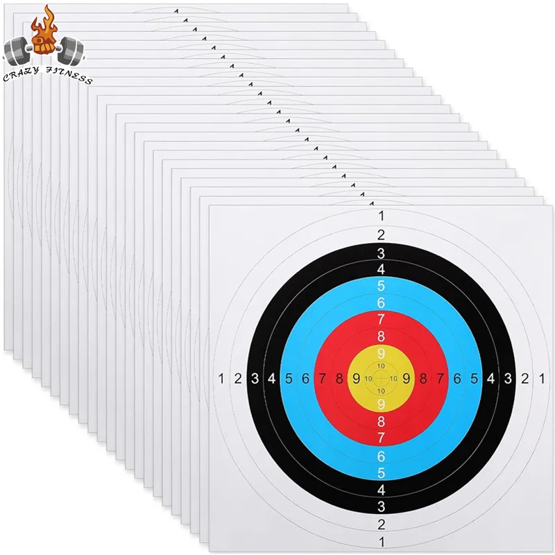 Paper Shooting Range Targets Bullseye Archery Practice Training Bow Arrow Darts Papers Hunting Shoot Accessories 10/50Pc