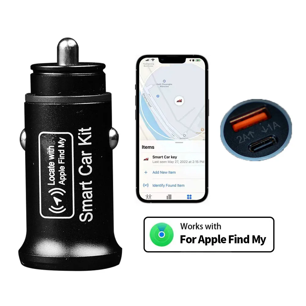 AP200 20W Universal Mini OBD GPS Locator Tracker Cigarette Lighter USB Type-C Adapter Hidden Find My Apple Official App gps tracker car tracker