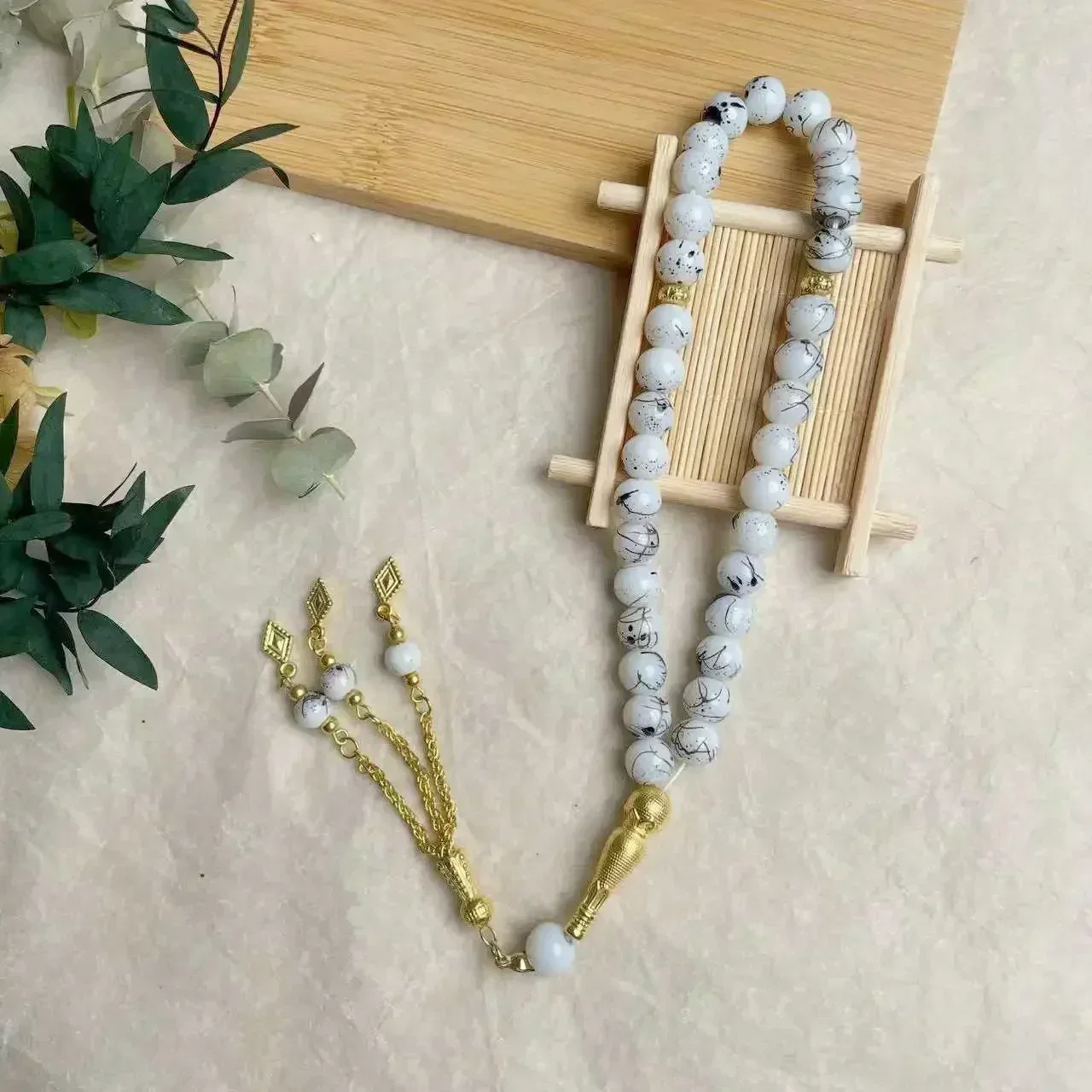 Glass Tassel Turkish Muslim Rosary Islamic Prayer Beads Bracelet 10mm 33pcs For Women Jewelry Tasbih Tasbeeh Allah Mohammed