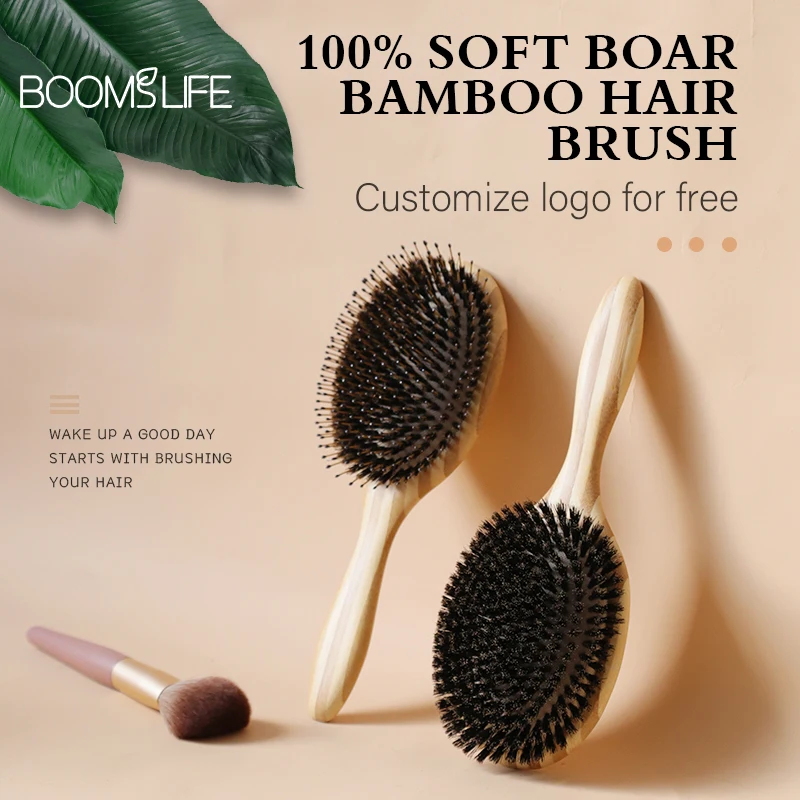 Boar Bristle Hair Brush Women Wood Bamboo HairBrush Professional Curly Airbag Scalp Brush Comb Hair Beauty Care Salon Tools hair comb,curly hair brush,hair styling tools,hair brush comb