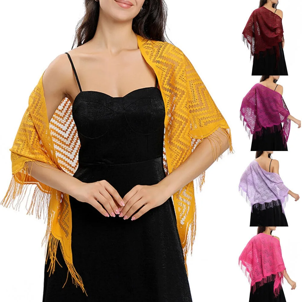 

Triangle Scarf Fashion Shawls Pure Color Evening Dresses Shawl Lace Bridal Lady Cape Wraps