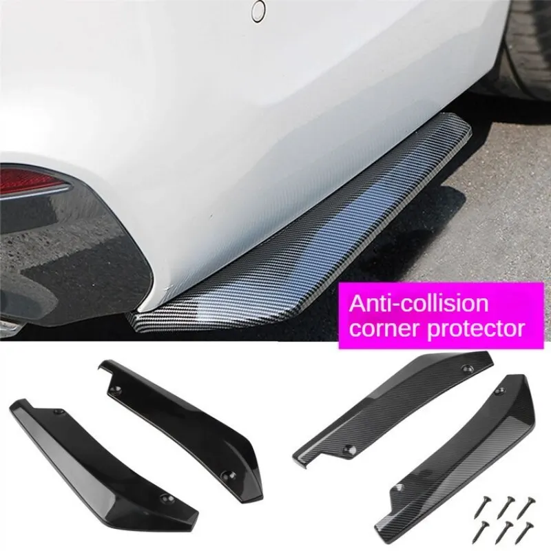 2pcs Car Surround Carbon Fiber Rear Package Corner Anti Collision Universal Exterior Modification Accessories Rear Spoiler