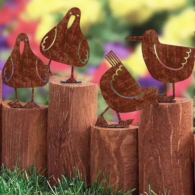 Rozsdás Fém Sirály Sziluettek Kerti Kerítés Dekoráció Madár Acél Vidéki Udvari Művészeti Jelek Kertész Tétek