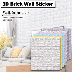 10 Pcs Self Adhesive 3D Wall Sticker For Living Room Kitchen TV Backdrop Imitation Brick Wallpaper Waterproof 70x77 cm