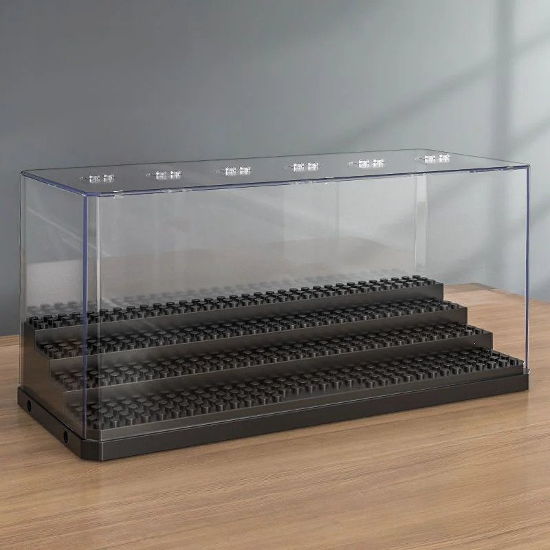 Large Transparent Step Display Stand ible  Figure Storage Box Toy Display Case Clear Plastic Building Blo Storage...