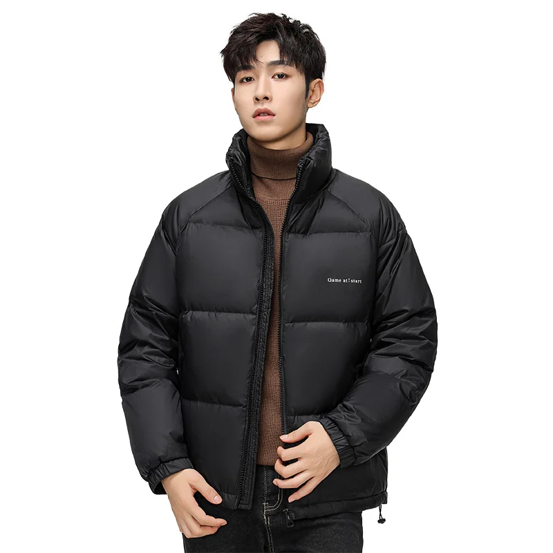 겨울 스탠드 칼라 하이킹 다운 재킷, 올매치 방풍 캐주얼 남성 의류, 야외 따뜻한 트레킹 다운 코트, 스타일리시 트렌드