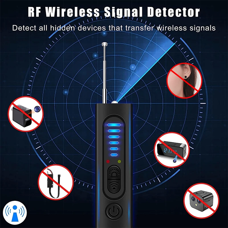 Anti-Spy Wireless RF Signal Detector Bug GSM GPS WiFi Tracker Camera Bug Professional Signal Detector Anti-Spy Infrared Scanner