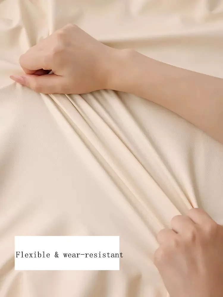 Solid Color PU Fabric Table Cover Fixable Elastic Tablecloth Waterproof Round Square Table Cloth Custom Table Protector 2