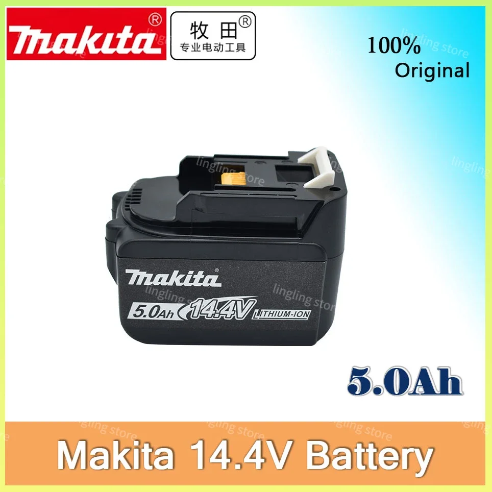 

Original Makita 5000mAh 14.4V Rechargeable Li-ion Battery For Makita 14V Power Tools 5.0Ah Batteries BL1460 BL1430 1415 194066-1