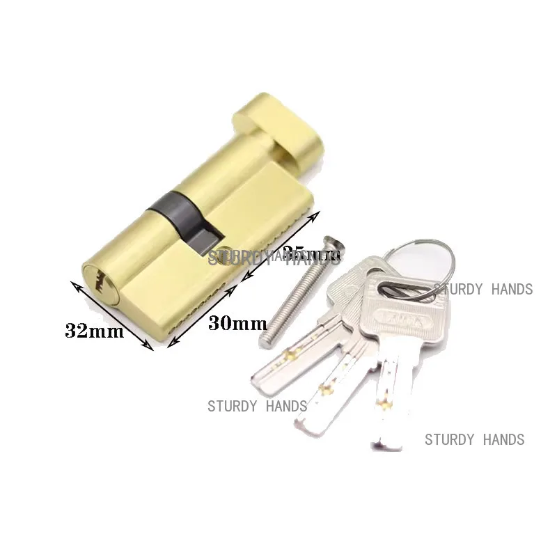 Aluminum alloy door with 3 holes height 32MM length 50mm to 85mm anti-theft door eccentric lock cylinder with key included door lock cylinder,door lock accessories