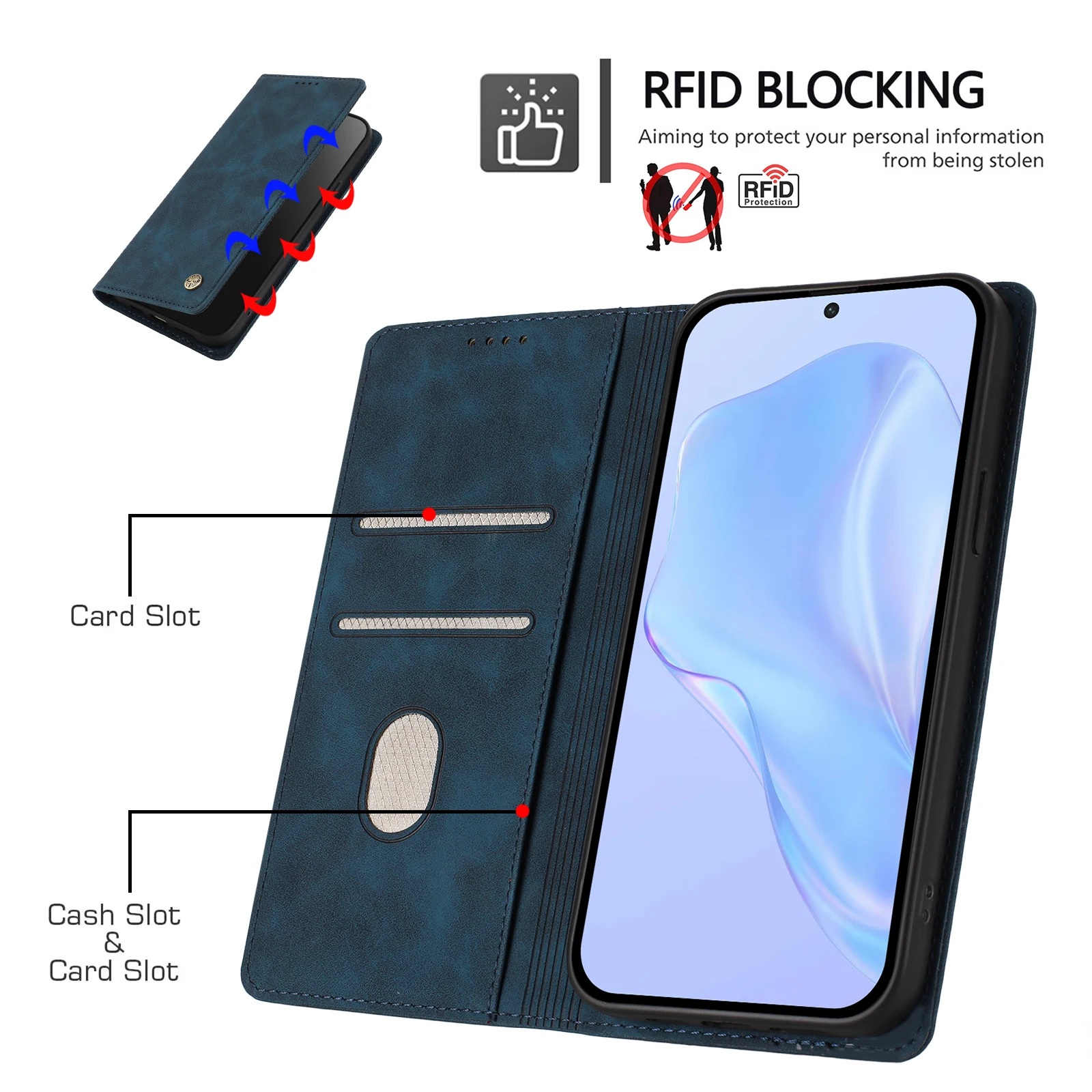 Leather Magnetic Wallet Flip Phone Cover