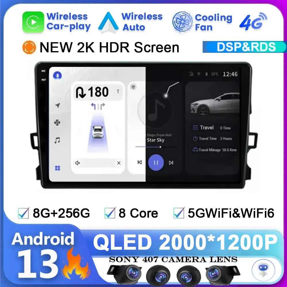 

Автомобильный радиоприемник CarPlay, Android 13, для Toyota Auris E150 2006 -2012, 4G, навигация, видео, мультимедиа, GPS, 2din, Авторадио