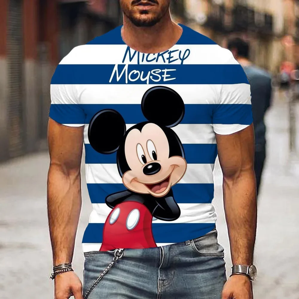Disney Men's T Shirt Mickey Mouse 3d Printed Cartoon TShirts Male Summer Couple T-shirt Street Tops Tee 3