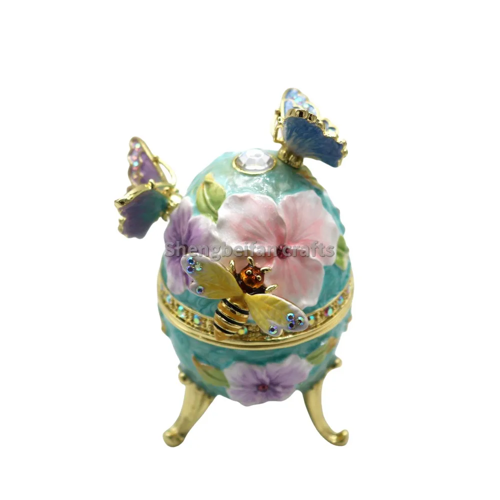 Emaille-Ei im europäischen Stil, russisches Faberge-Ei mit Musik, kleines Ornament, Heimdekoration, Geburtstagsgeschenk für Freunde und Familie, Spieluhr – Detail 10