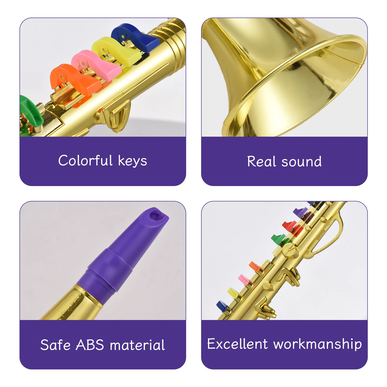Clarinet 8 Colored Coded Keys Musical Wind Instrument Eco-friendly ABS For Kids