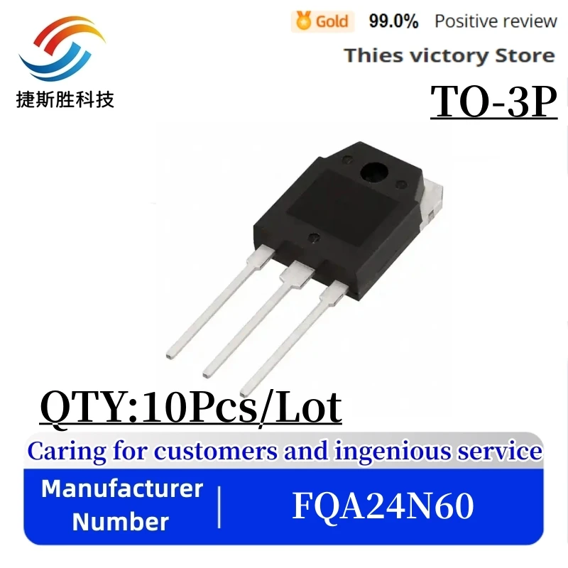 

10PCS 100% New Imported Original FQA24N60 24N60 TO-3P FET MOS 24A 600V