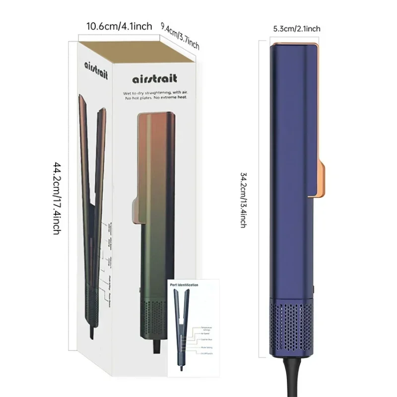 2024 New Design Negative Ion Airflow Straightening Drying Flat Iron Airstrait 2 in 1 One Step Hair Dryer Straightener 5