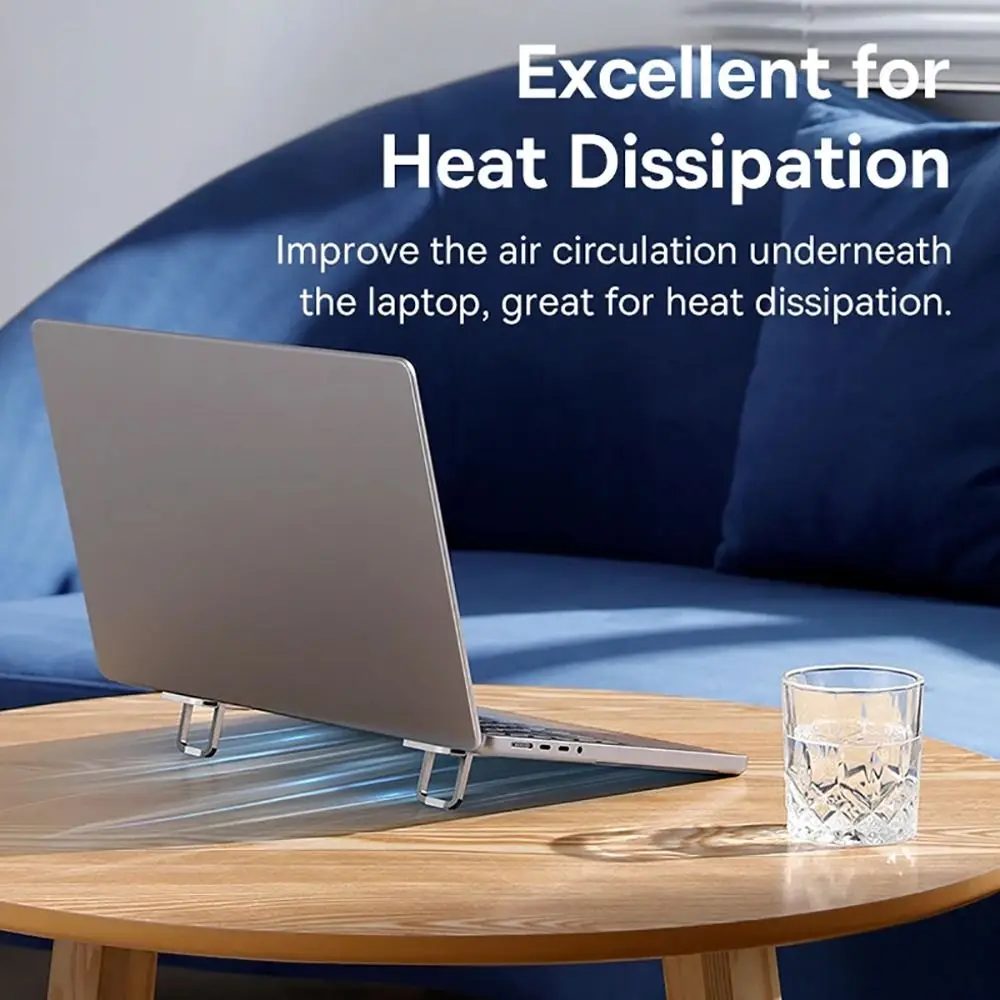 알루미늄 합금 접이식 노트북 스탠드, 보이지 않는 범용 미끄럼 방지 노트북 브래킷, 지지대 냉각 거치대, 1 쌍