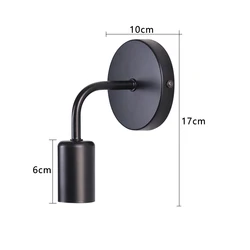 Vintage Wood Wall Sconce - Indoor Bedside Lamp & Home Decor Light Fixture (Iron Black)