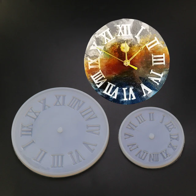 😍2X Silicone Clock Epoxy Resin Mold DIY Making Casting Tool Mould