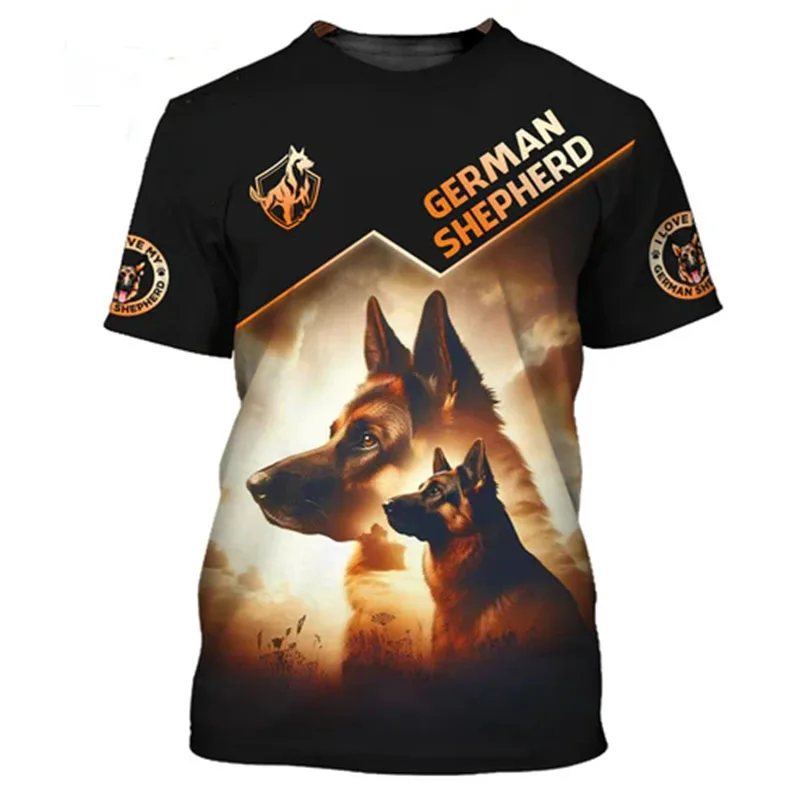 Men's Summer Casual German Shepherd 3D Print T Shirt