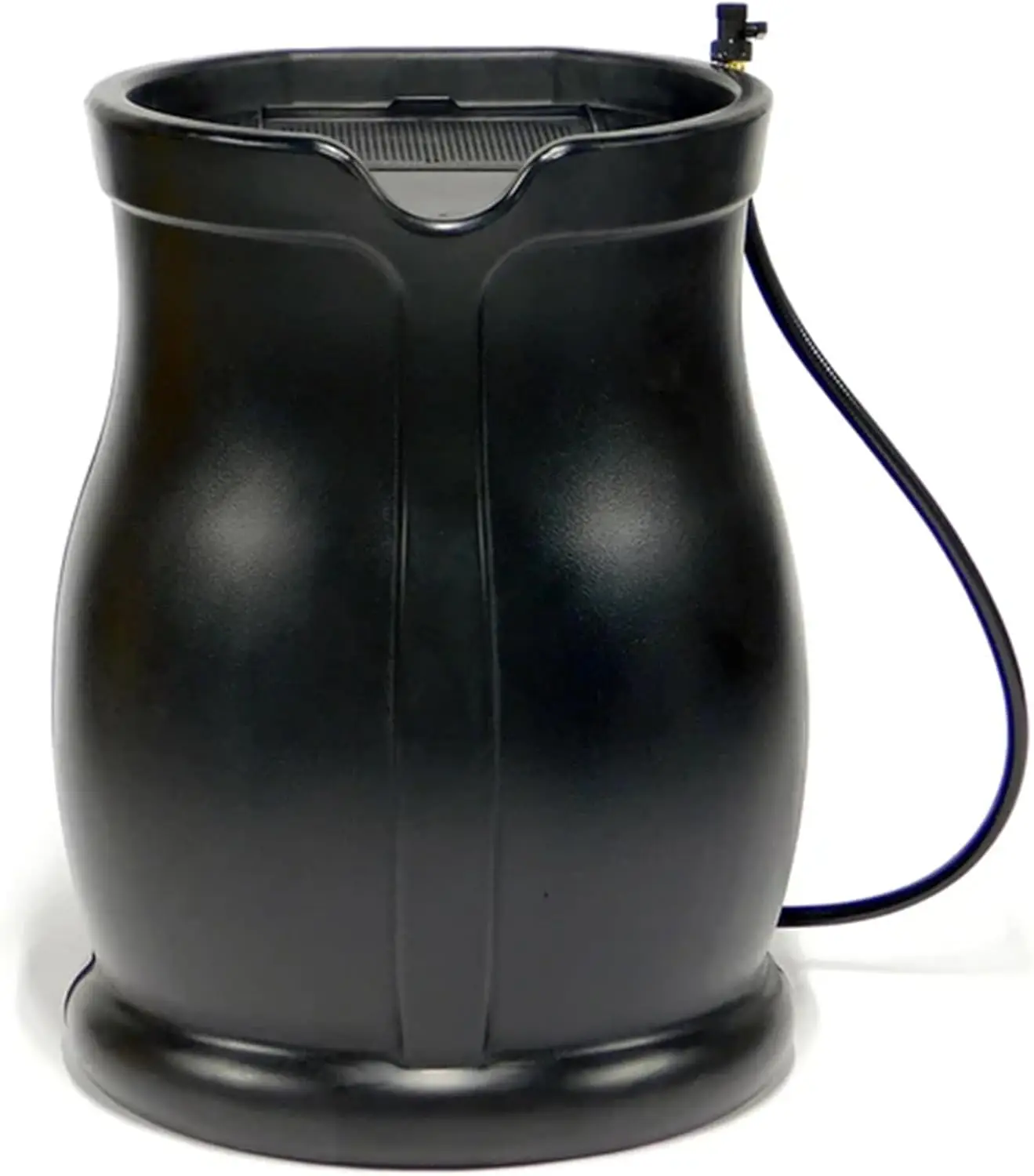 Outdoor 45-Gallon Catalina Rain Barrel –BPA-Free,Flat-Back Design with 3.5 Foot Garden Hose, Shut-Off Thumb Valve, and Fixed Lid