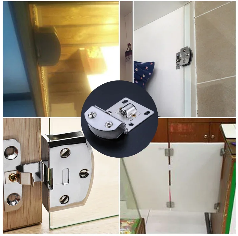 Stainless Steel Door Hinges Clamps For 5-9mm Thickness Wine Cabinet Bread Cabinet Cupboard Gate