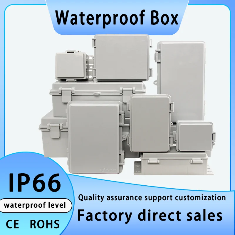 Ip66 Abs Pc Hinged Plastic Enclosure Waterproof Power Electrical Junction Box Waterproof Outdoor Plastic Box Distribution Box