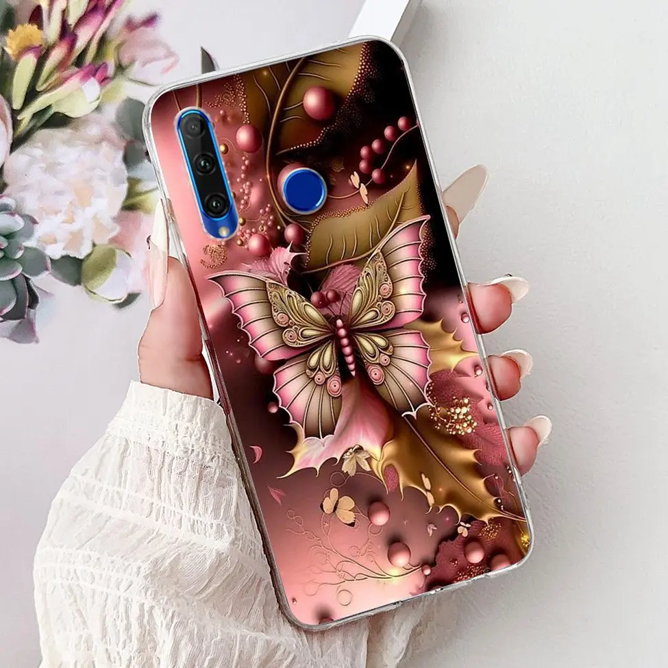 Cute Cartoon Cat Luxury Fashion Flowers Soft TPU Bumper Cover