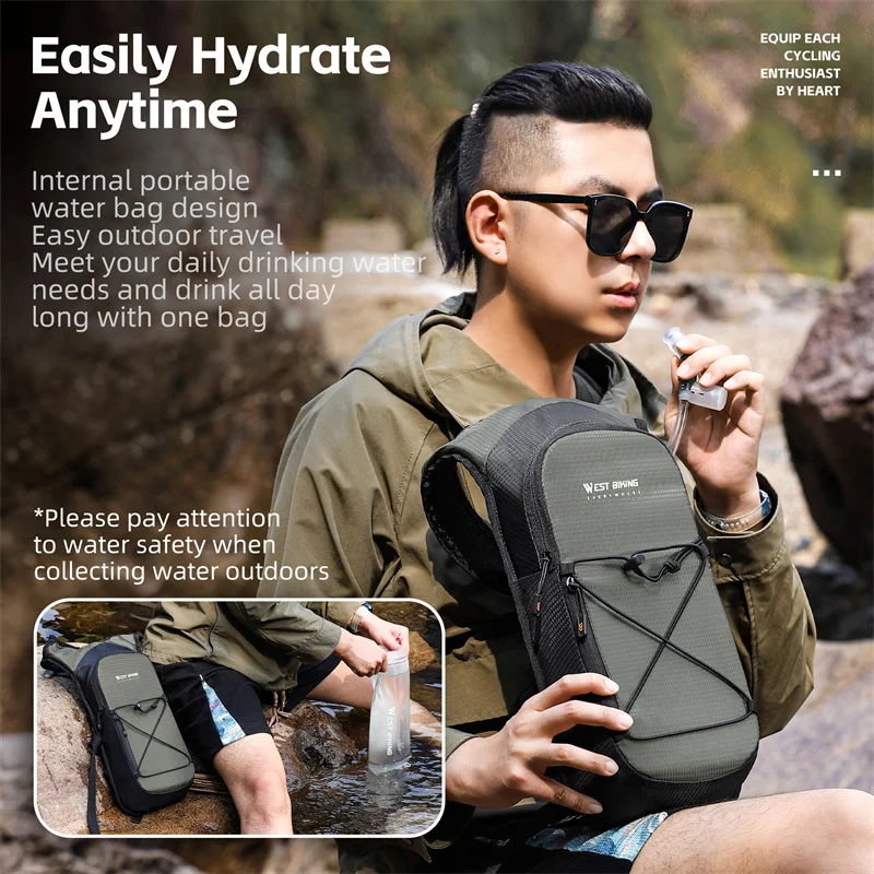 WEST BIKING Portable Cycling Backpack 7L for Biking Running Climbing Hiking