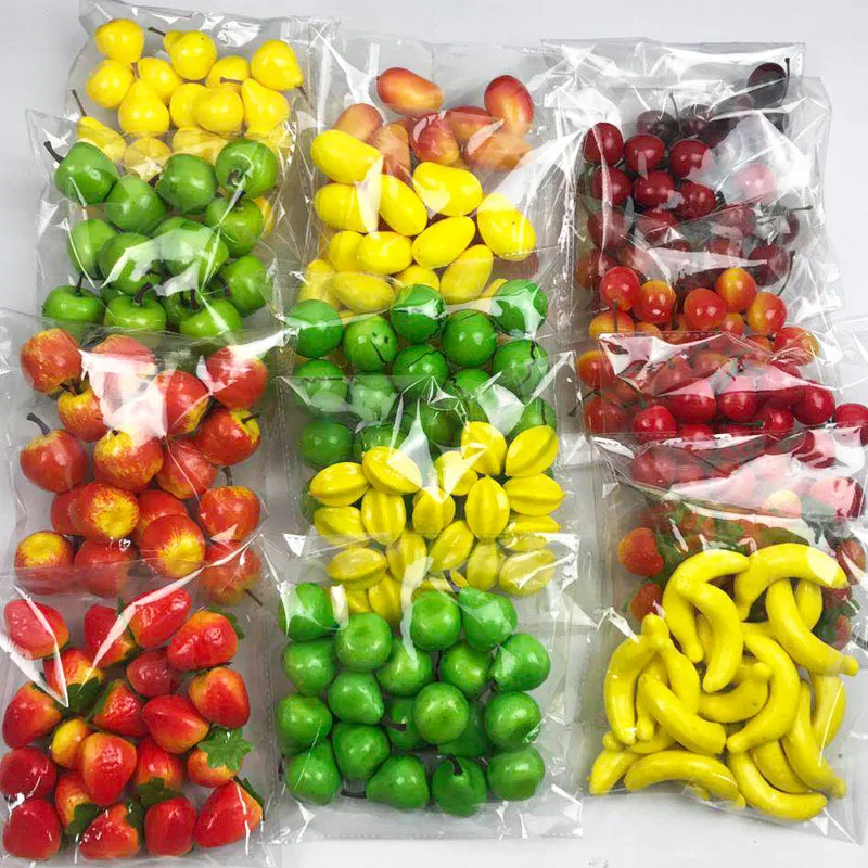 Simulate Foam Small Fruit And Vegetable Model Mini Vegetable Scene Layout Decoration Carrot Mushroom Apple Strawberry Pumpkin