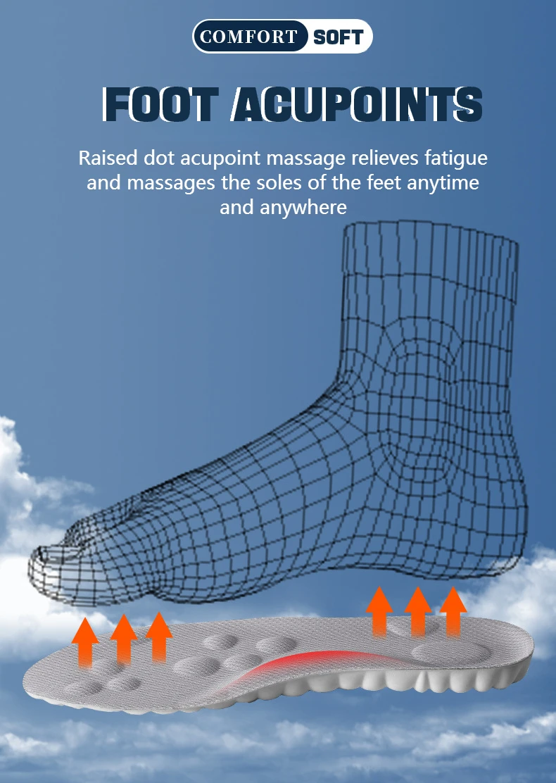 1Pair 4D Soft Plantar Fasciitis Insole Shoes Insoles for Feet Arch Support Orthopedic Inserts Sports Shock Absorption_voghion.com
