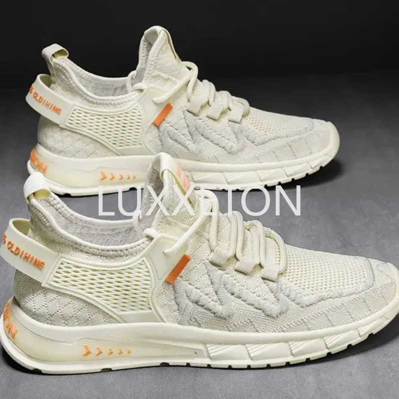 

2023 Spring European and American New Fashion Running Shoes Breathable and Comfortable Lace Up Knitted Men's Sports Shoes
