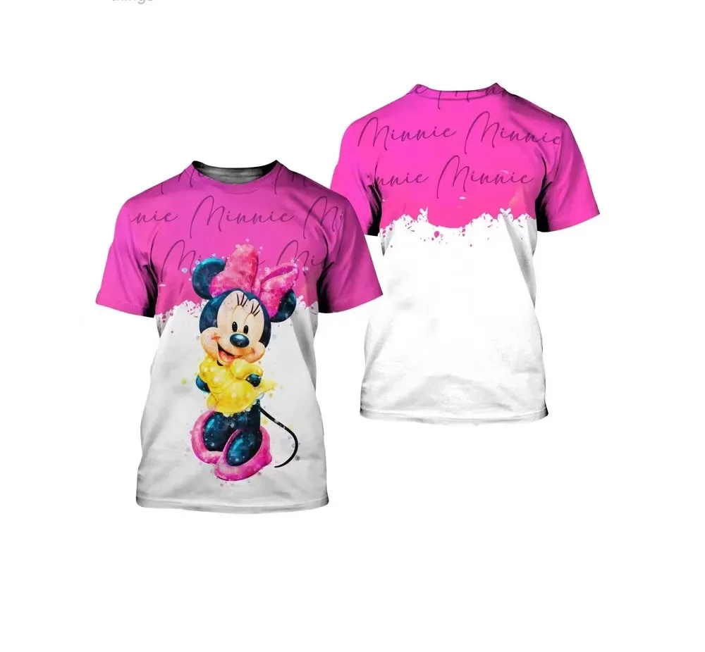 2024 Disney Minnie Mouse Disney Cartoon Comic 3D Printed Design Men Women Street Casual Couple Top T-shirt 5