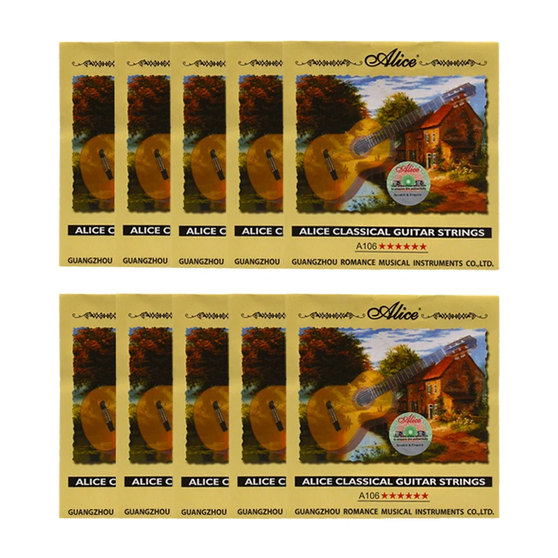 Classical Guitar String cordas da guitarra Clear Nylon String Hard Tension-Alice A106-H encordoamento 10set/lot classical guitar strings