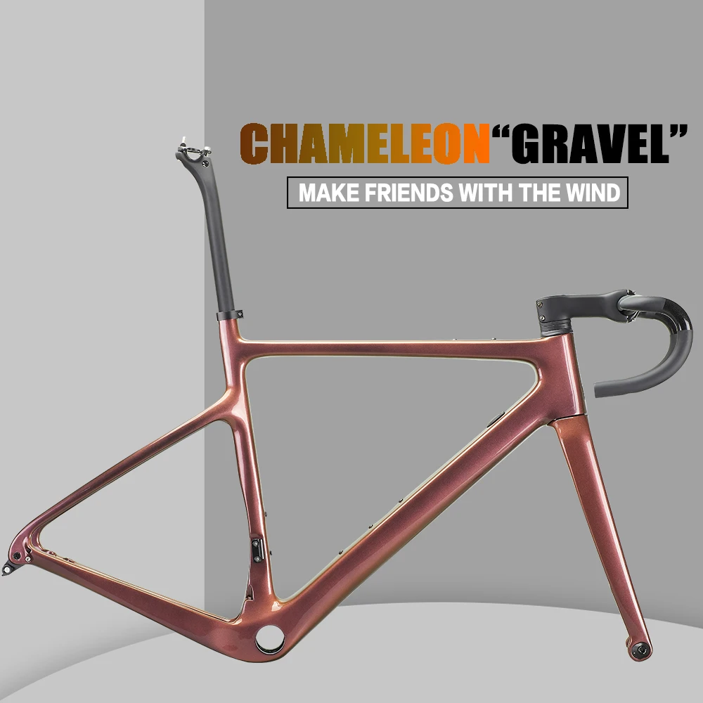 2023 Nuovo Arrivo 700 * 40C Full Carbon Bike Gravel Frame A5 Carbon Bicycle Telaio Ciclocross Bici Da Strada Telaio Ghiaia Manubrio Stelo