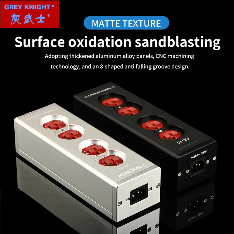 Grey Knight High-End American Power Board Con 4 Prese/6 Prese Filtro Di Alimentazione Ad Alta Fedeltà Pure Red Copper Power Socke
