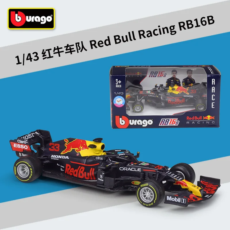 Модель автомобиля Bburago 1:43 2021 F1 Red Bull Racing RB16B 33 Max Verstappen 11 Sergio Перес Формула 1