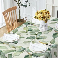 Floral Leaves Palm Leaves Printing Rectangular Waterproof Tablecloths for Table Party Decoration Dining TablesCover Manteles 4