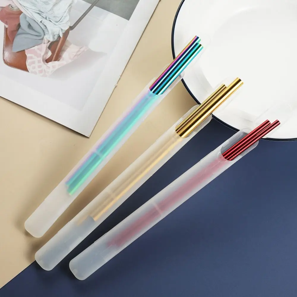 1pcs 간단한 플라스틱 젓가락 상자 26cm 투명 메이크업 브러쉬 보관 상자 수저 빨대 케이스