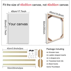 Elegant Wooden Canvas Frames for Art and Photography Display (40x50cm)