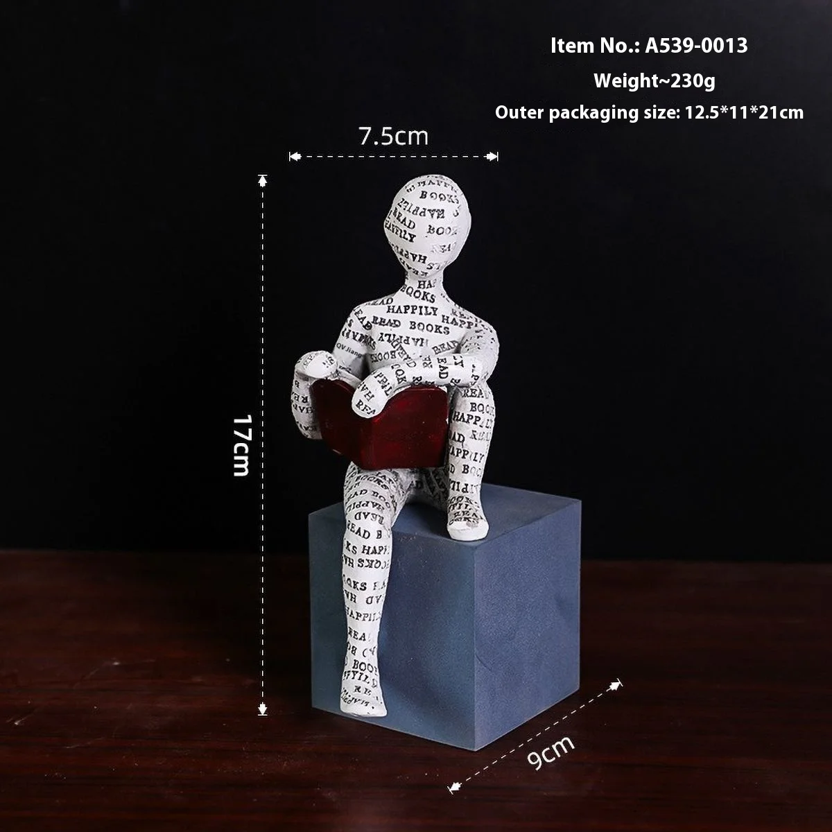 Nordic Book Lover Resin Sculpture - Minimalist Bookshelf and Desk Decor Ornament