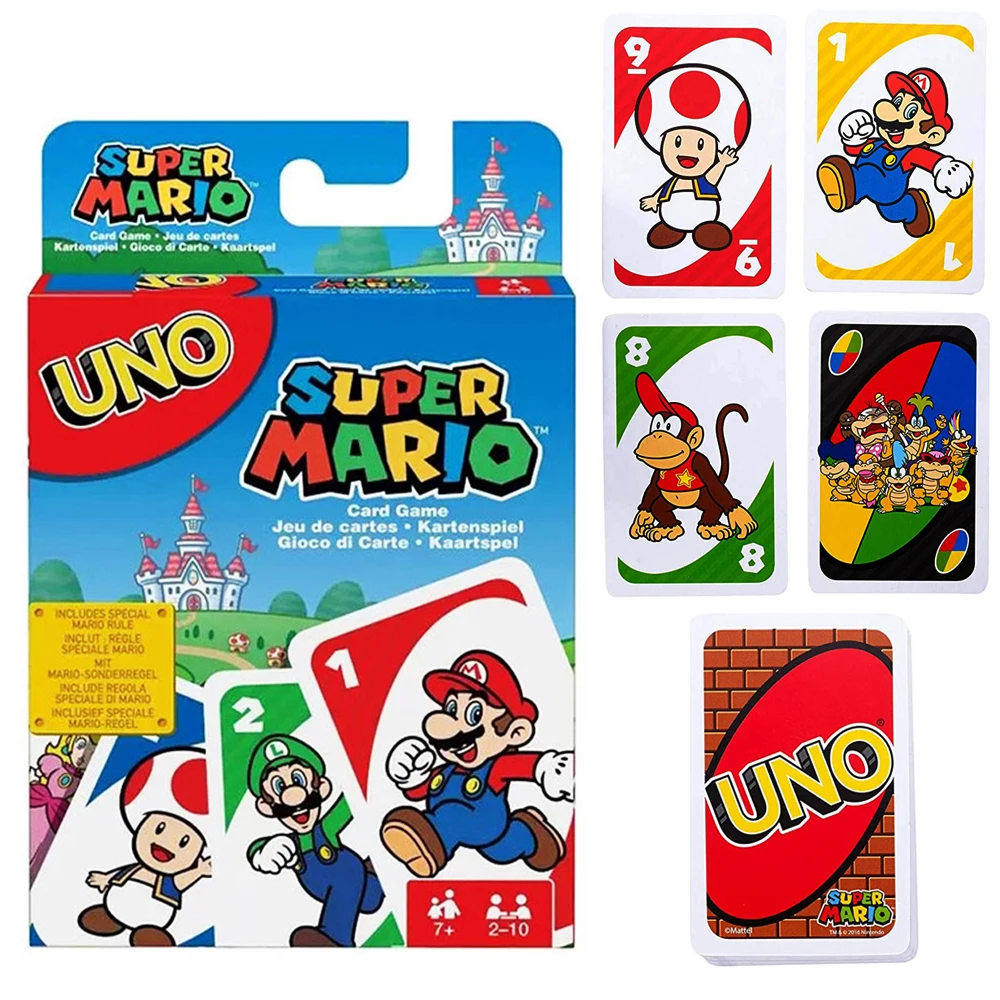 UNO Super Mario Figures Anime Board Game UNO Game Card Family Party Funny  Entertainment Board Game Poker Cards Box Birthday Gift - AliExpress