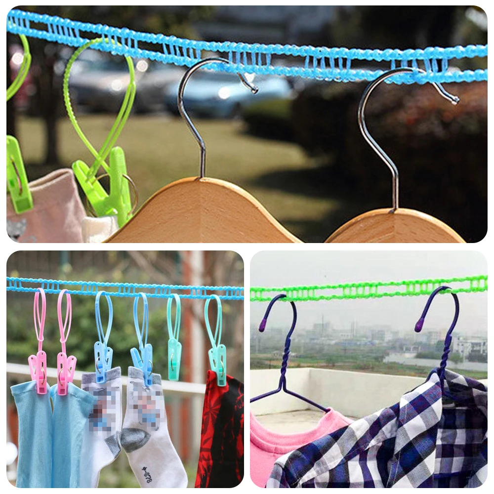 Clothing drying rope clothes drying line 5/8/10M portable anti-skid windproof fence-type for outdoor travel