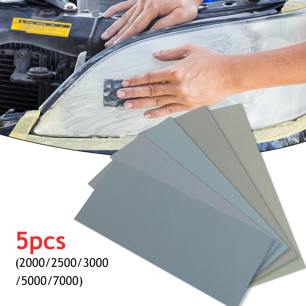 5pcs Water Sandpaper Papers Soft Paper Base 2000 2500 3000 5000 7000