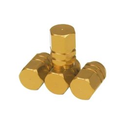 4 - Piece Aluminum Anti - Theft Tire Valve Stem Caps Set (Gold)